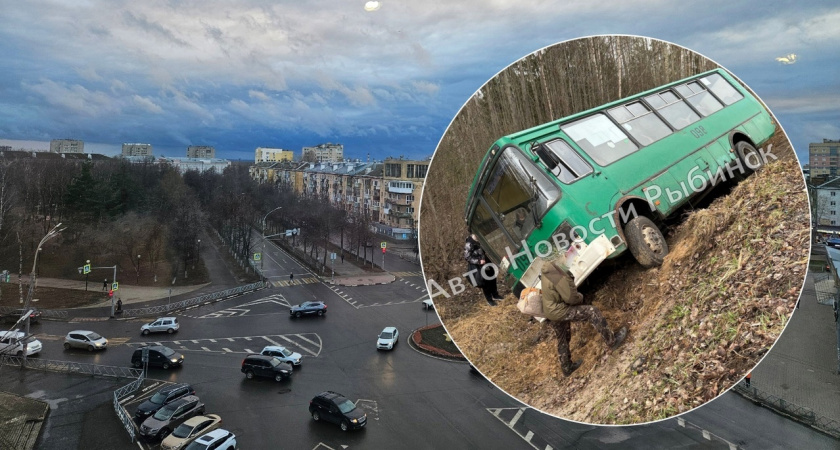    Под Ярославлем автобус с детьми съехал в кювет из-за плохого самочувствия водителя