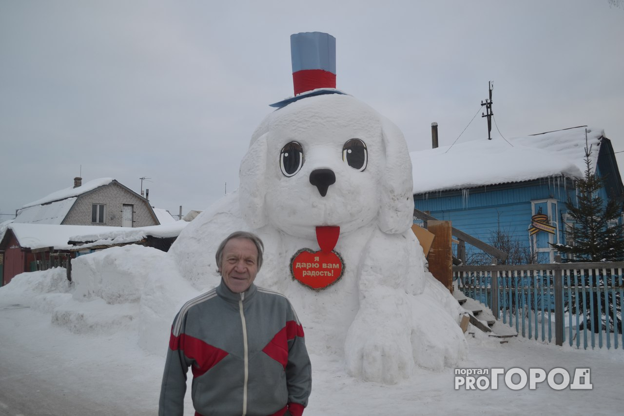 Ярославец, который вылепил из снега пятиметровую собаку: «Меня вдохновили дети»