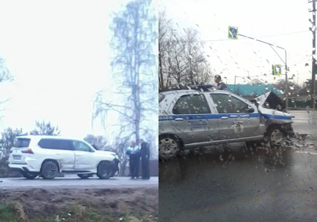 В Ярославской области полицейская машина протаранила дорогущий «Лексус»: фото