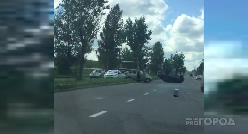 В Ярославле легковушка перекувырнулась на крышу после удара с «Матизом»: видео