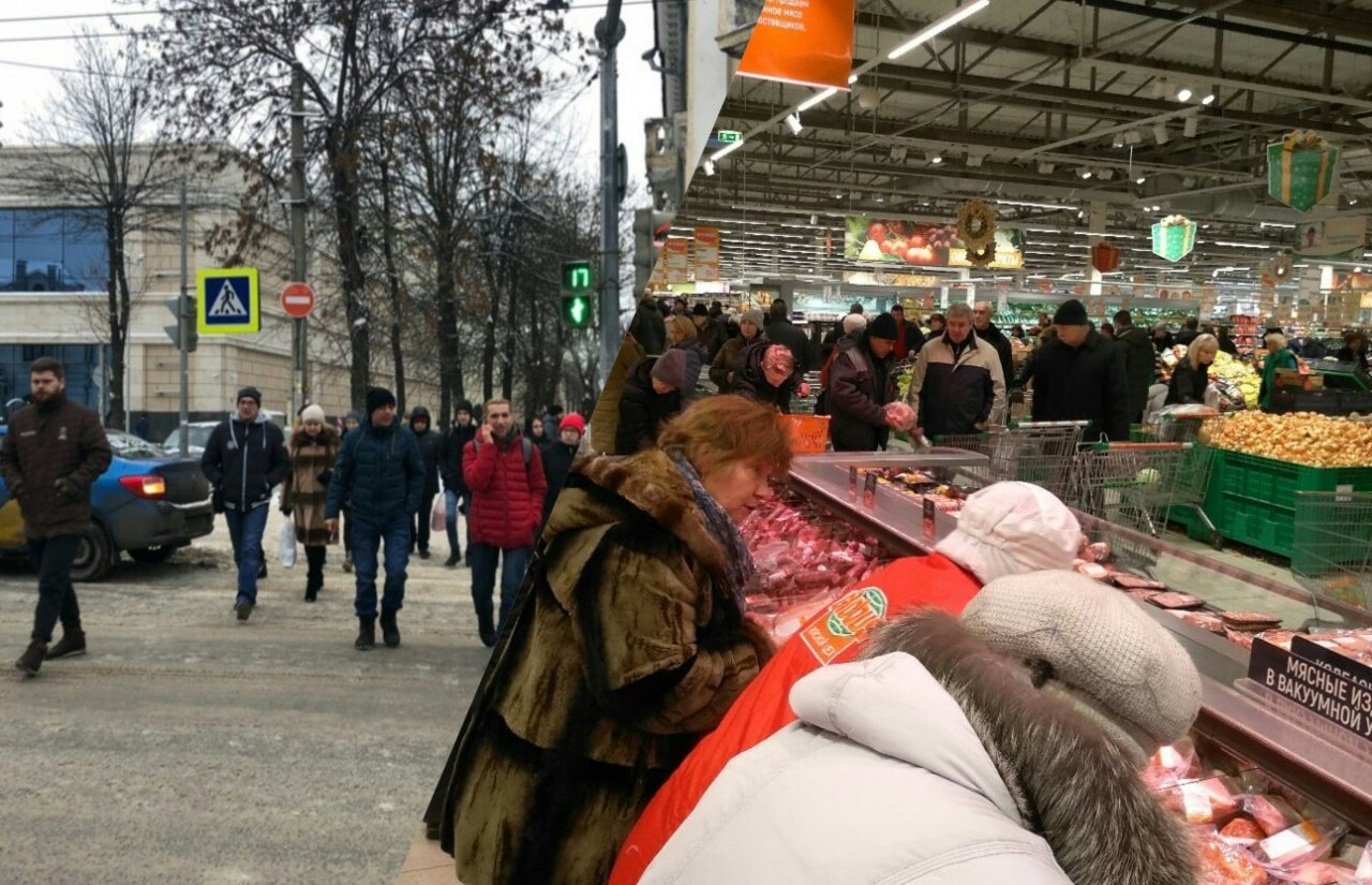 "Как будто год не ели" : пробки на парковках и в магазинах устроили ярославцы