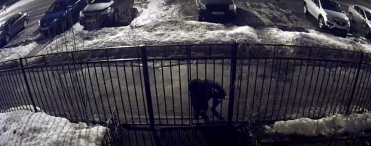 Вооруженный палкой похититель ковров попал на видео в Ярославле