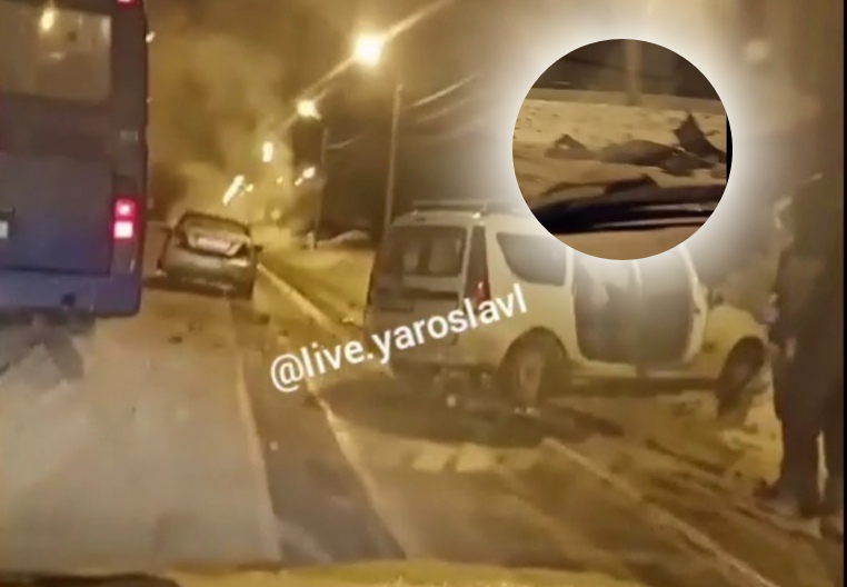 Тело на обочине среди обломков: жуткая авария произошла в Ярославле. Видео
