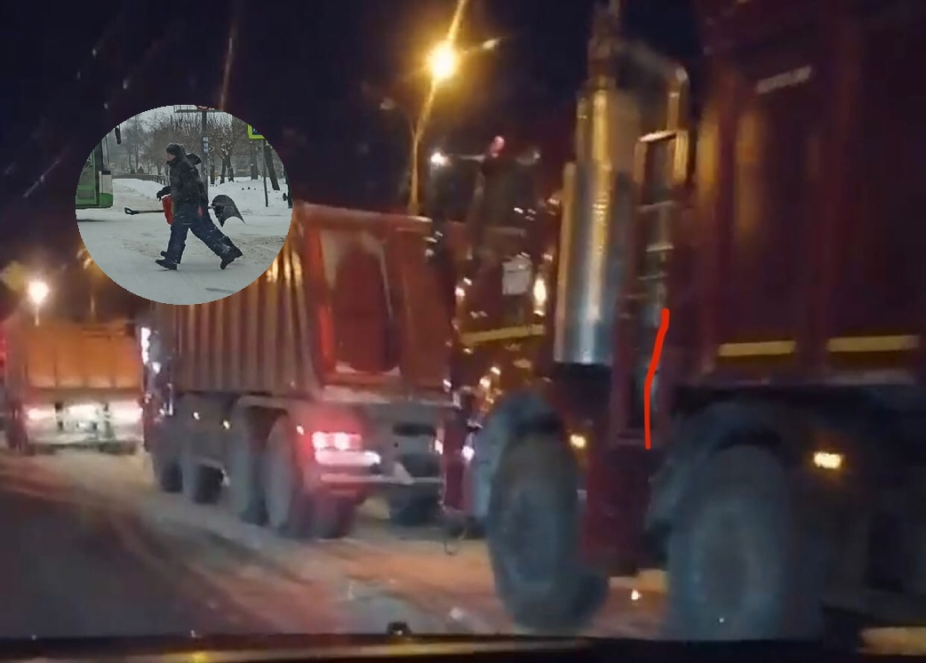 "Вы работать начнете?": в Ярославле заметили спящую колонну снегоуборочной техники. Видео