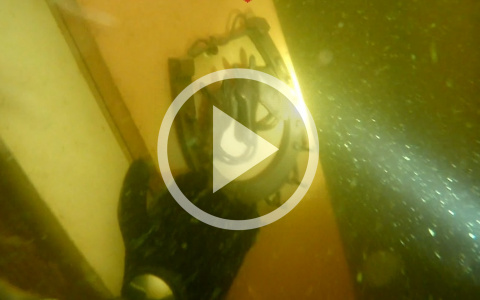 Окна затянуло тиной: водолаз снял на видео затонувший в Ярославле дебаркадер
